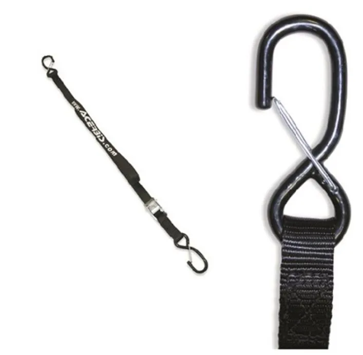a Upínací kurty s háky - přepravní popruhy ACERBIS TIE DOWNS délka 200 cm, šířka 2,5 cm, barva černá - pár Jen Po Omezenou Doba