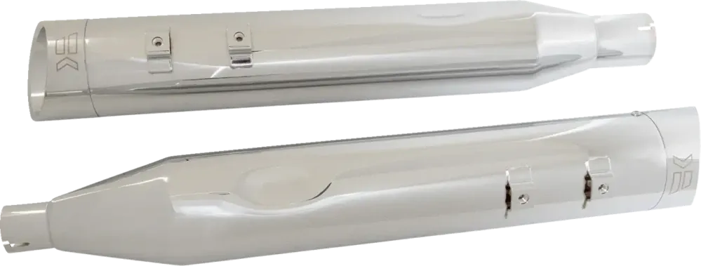 Koncovky výfuku KHROME WERKS 4,5" HP PLUS SLIP-ON MUFFLERS pro HARLEY DAVIDSON FLHT/ FLHTK/ FLHX/ FLHR/ FLTRX/ FLTRU/ FLTRK rok 2017-2024 viz popis, barva chromová/chromové edge billet zakončení Nová Kolekce