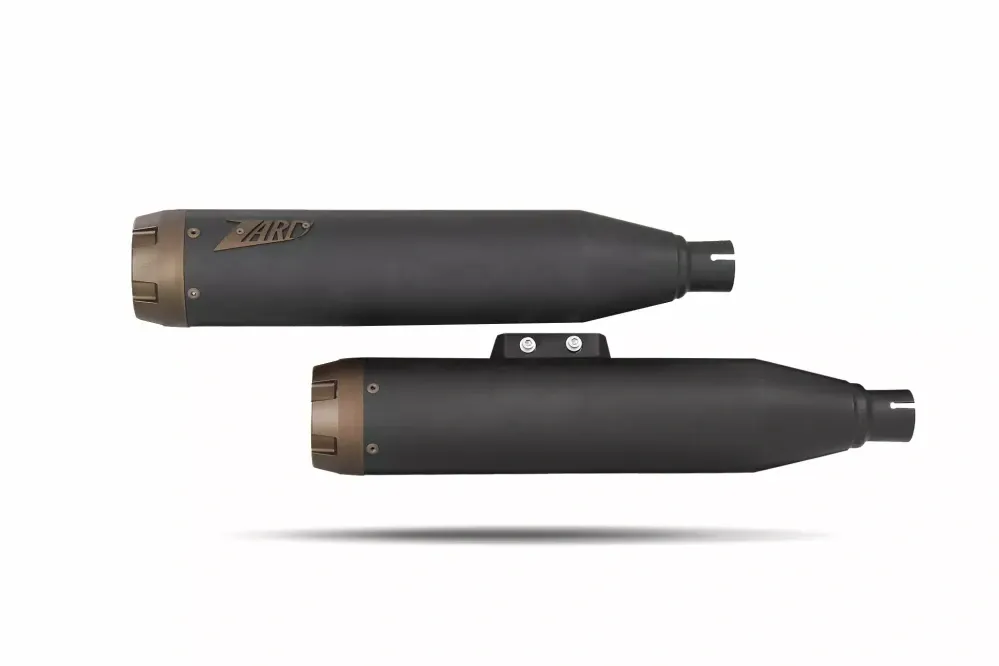 Zlevněný Homologované koncovky výfuku motocyklu ZARD SLIP ON MUFFLERS HOMOLOGACE E4/E5 pro motocykl HARLEY DAVIDSON LOW RIDER ST / S rok 2017-2024 , barva černá/bronzová