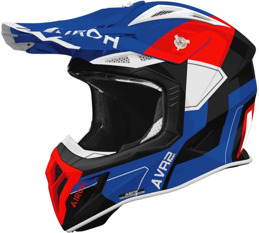 Airoh Aviator Ace 2 Shield Motokrosová helma modrá/bílá/černá/červená - L (59/60) Originální