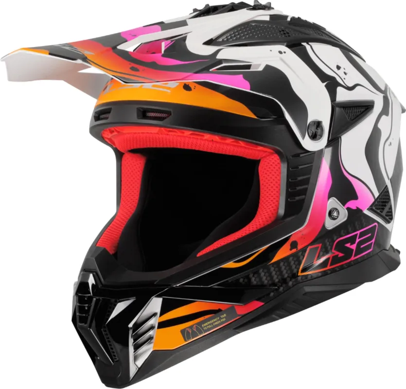 LS2 MX708 Fast II Wash Motokrosová přilba černá/bílá/červená - XXL (63/64) Rychlé Dodání
