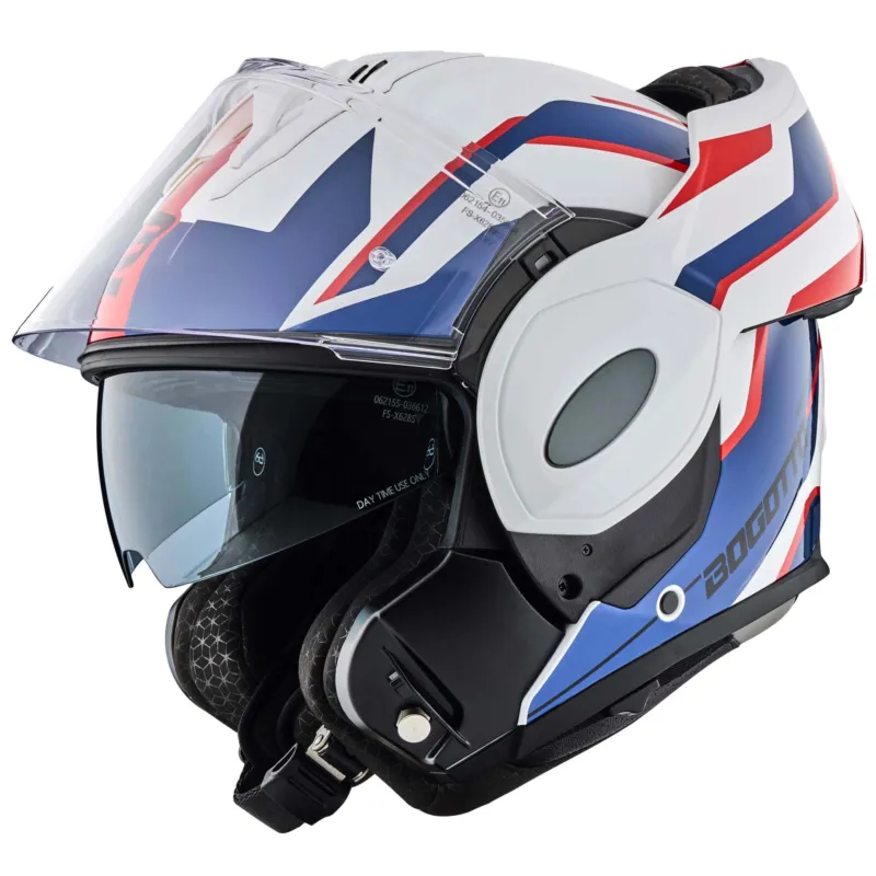 Autentický Bogotto FS-X600 Vyda Přilba bílá/červená/modrá - L