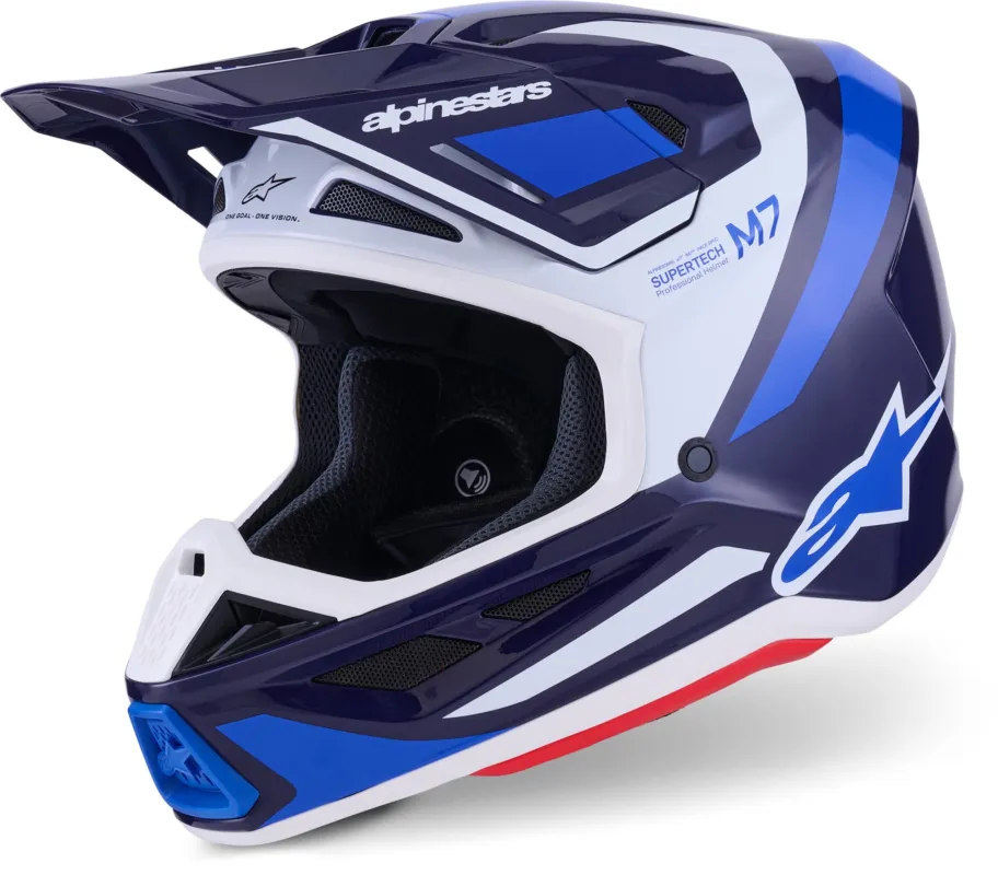 Aktuální Alpinestars S-M7 Rise Motokrosová přilba modrobílá - XL (61/62)