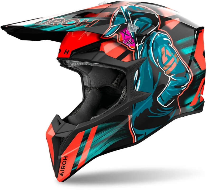 Vrácení Zdarma Airoh Wraaap Cyber Motokrosová přilba oranžovo/modrá - XS (53/54)