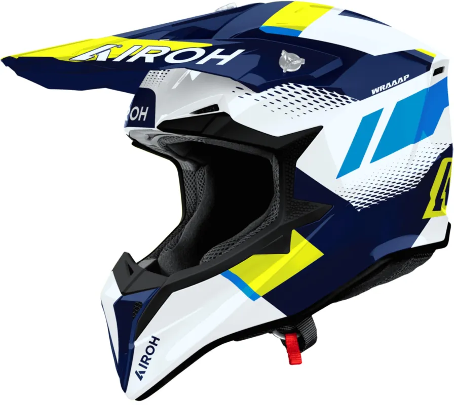 Airoh Wraaap Vision Motokrosová helma bílá/modrá/žlutá - XS (53/54) Must-Have