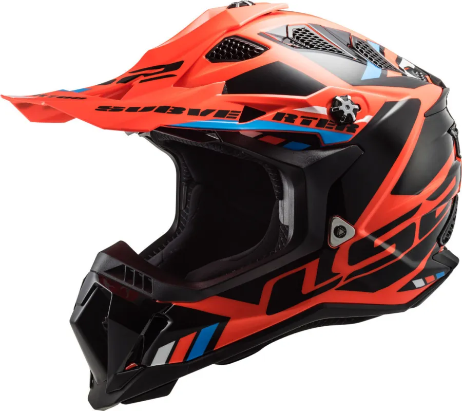 LS2 MX700 Subverter Evo II Stomp Motokrosová přilba Černá/neonově oranžová - XS (53/54) Výprodej