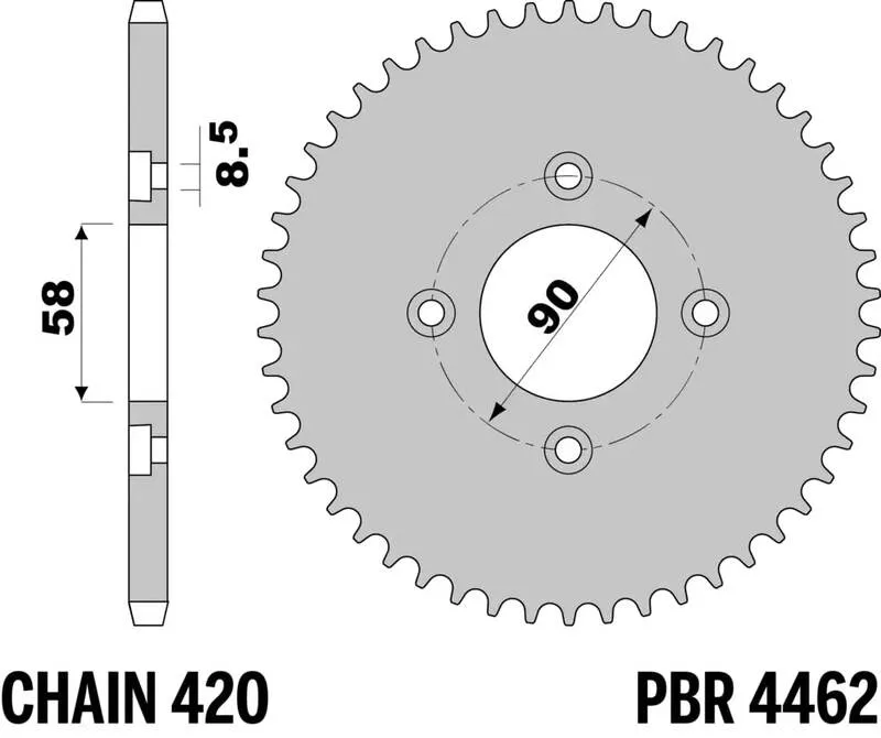 Rychlé Dodání PBR Zadní ozubené kolo Steel Standard - 420 - PBR