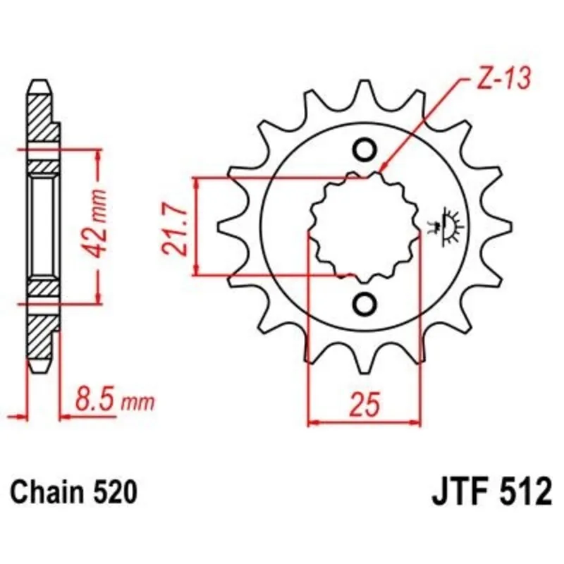 JT SPROCKETS Ocelové přední ozubené kolo bez hluku - 520 - JT SPROCKETS Ocelové přední ozubené kolo bez hluku - 520 ► koupit online na FC-Moto Časově Omezené