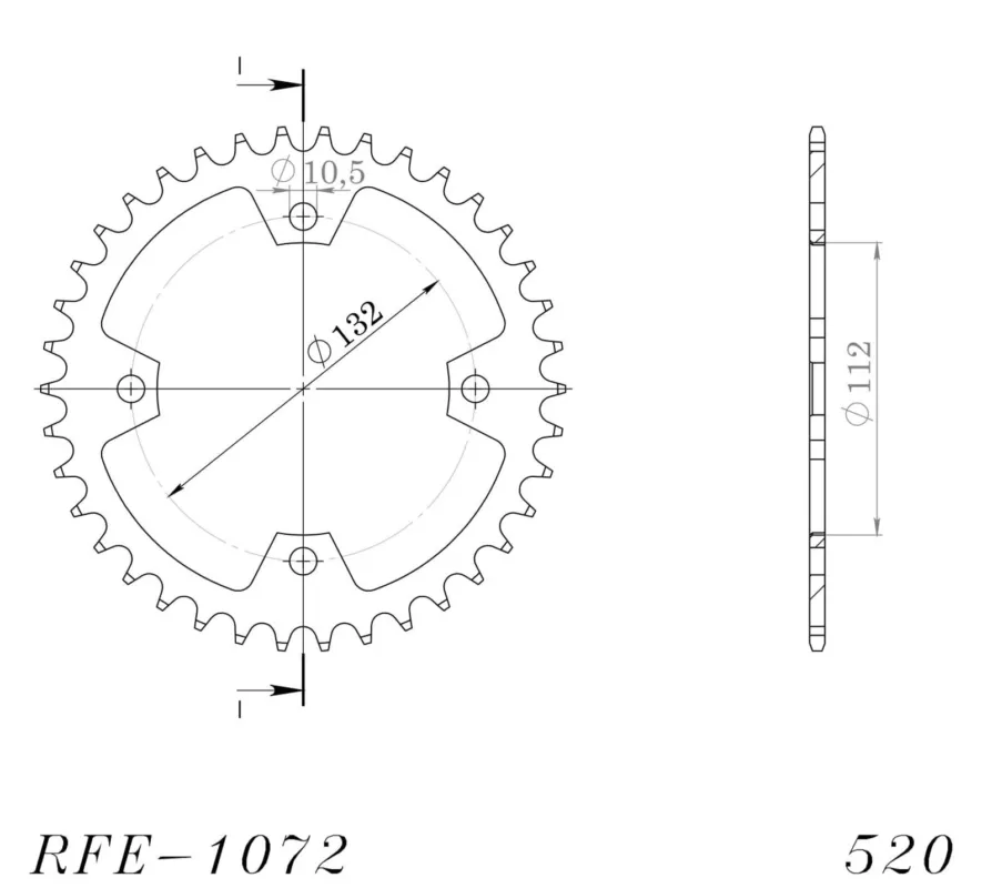 Sleva Řetězová rozeta SUPERSPROX RFE-1072 38-BLK černý 38 zubů, 520