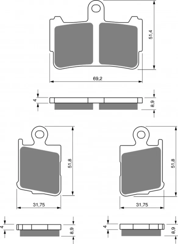 Akční Nabídka Brzdové destičky GOLDFREN 298 GP6 (1 set = 2pcs small/large)