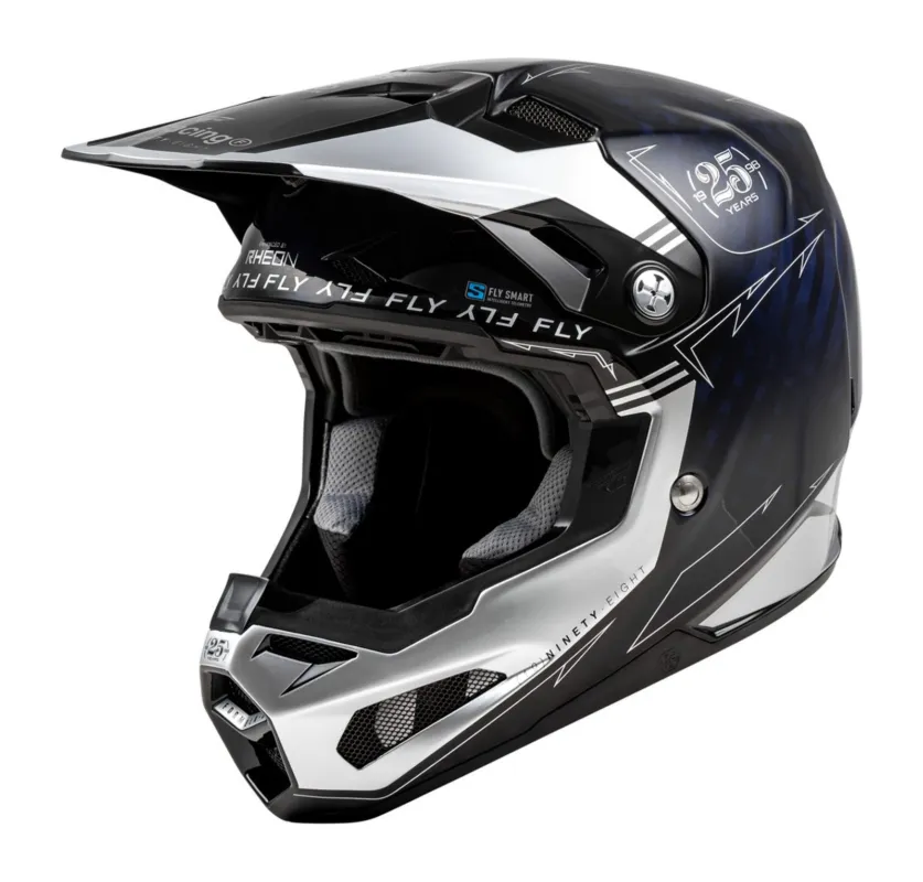 přilba FORMULA S CARBON, FLY RACING - USA (modrá/stříbrná) - XL Cenový Hit