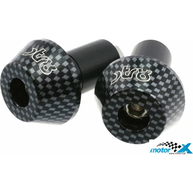 Značkový Koncovky řídítek 17mm STR8 Shorty, karbon, 2 kusy