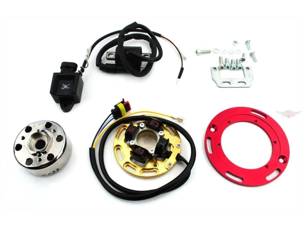 Zapalování 60 W, setrvačník 71 mm, 310 g, kužel 17x12 mm, základová deska 94 mm, adaptér 120 mm, pro Yamaha, DT 50 MX Časově Omezené