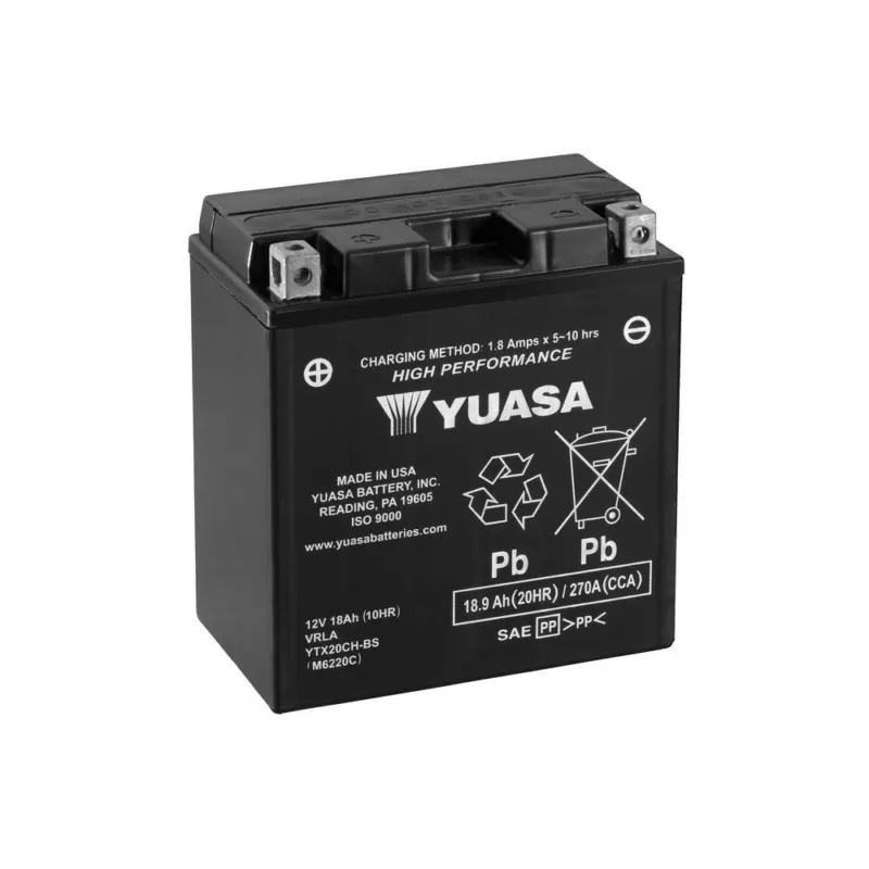 Bezúdržbová motocyklová baterie YUASA YTX20CH-BS Must-Have