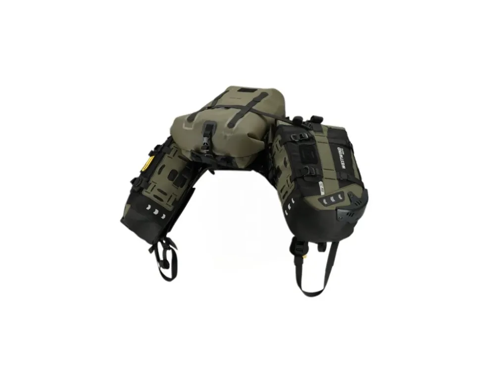 beznosičové boční brašny WESTWIND Ranger Wilds - Enduro 80 (25l+30l+25l) včetně horní tašky D30, army green Kód U185 Finální Výprodej